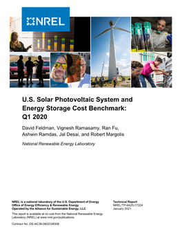 U.S. Solar Photovoltaic System and Energy Storage Cost Benchmark: Q1 2020