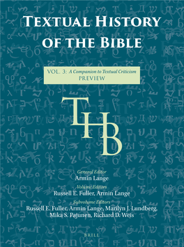 Preview of the Textual History of the Bible 2020 Volume 3