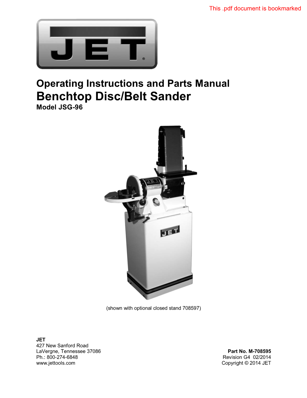 Benchtop Disc/Belt Sander Model JSG-96