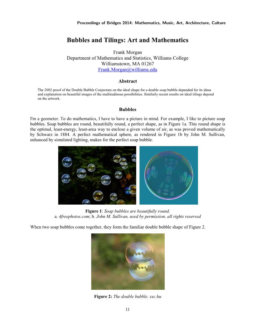 Bubbles and Tilings: Art and Mathematics