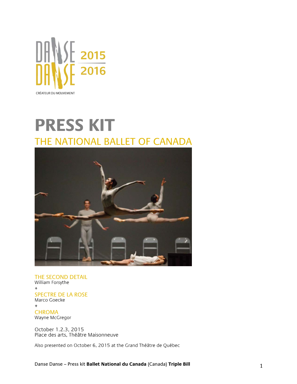 Press Kit the National Ballet of Canada