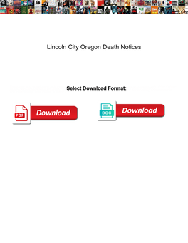 Lincoln City Oregon Death Notices