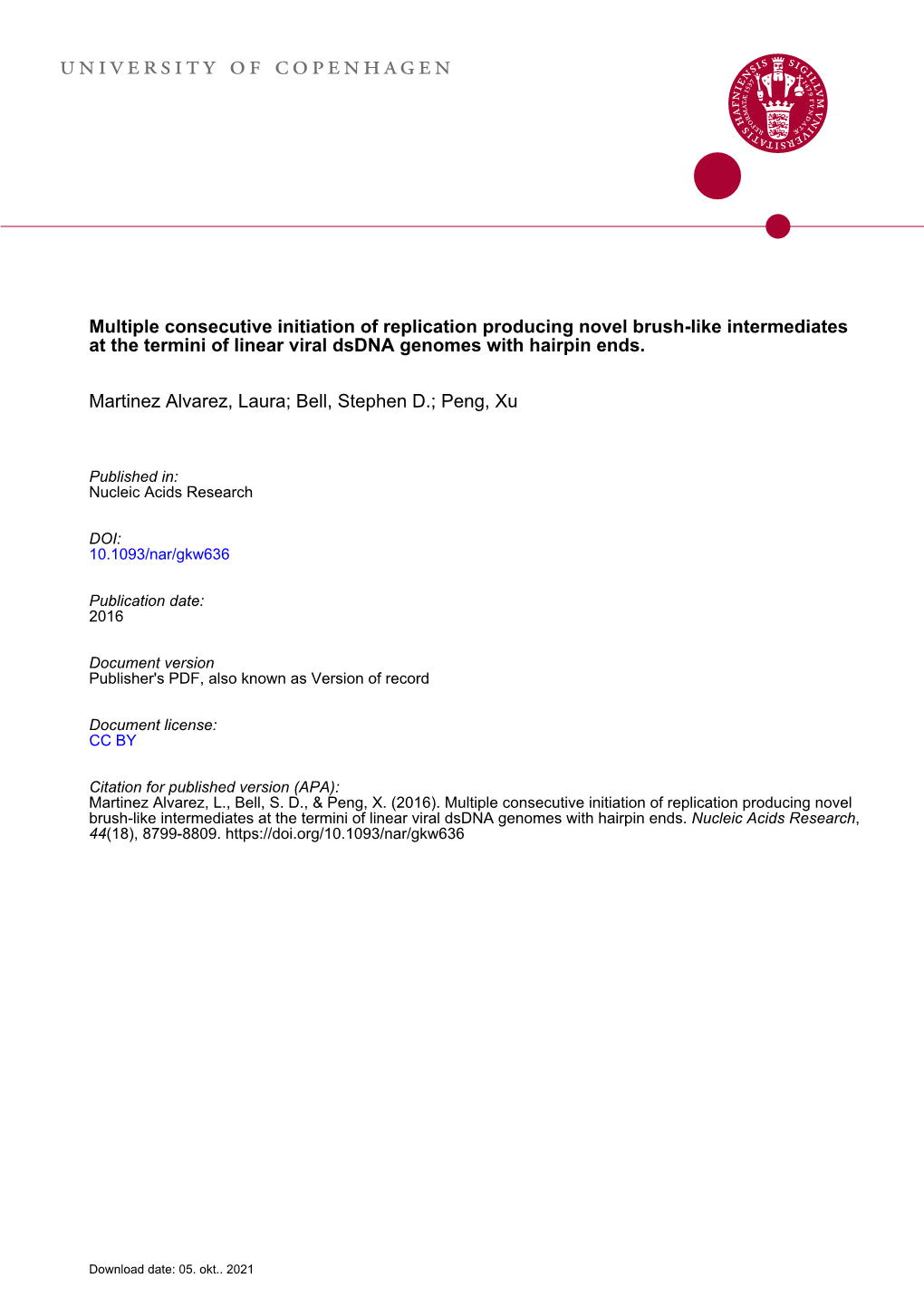 Multiple Consecutive Initiation of Replication Producing Novel Brush-Like Intermediates at the Termini of Linear Viral Dsdna Genomes with Hairpin Ends