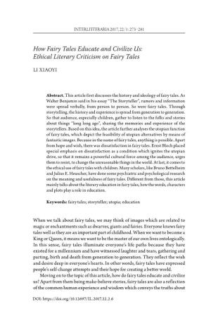 Ethical Literary Criticism on Fairy Tales