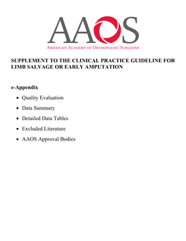Supplement to the Clinical Practice Guideline for Limb