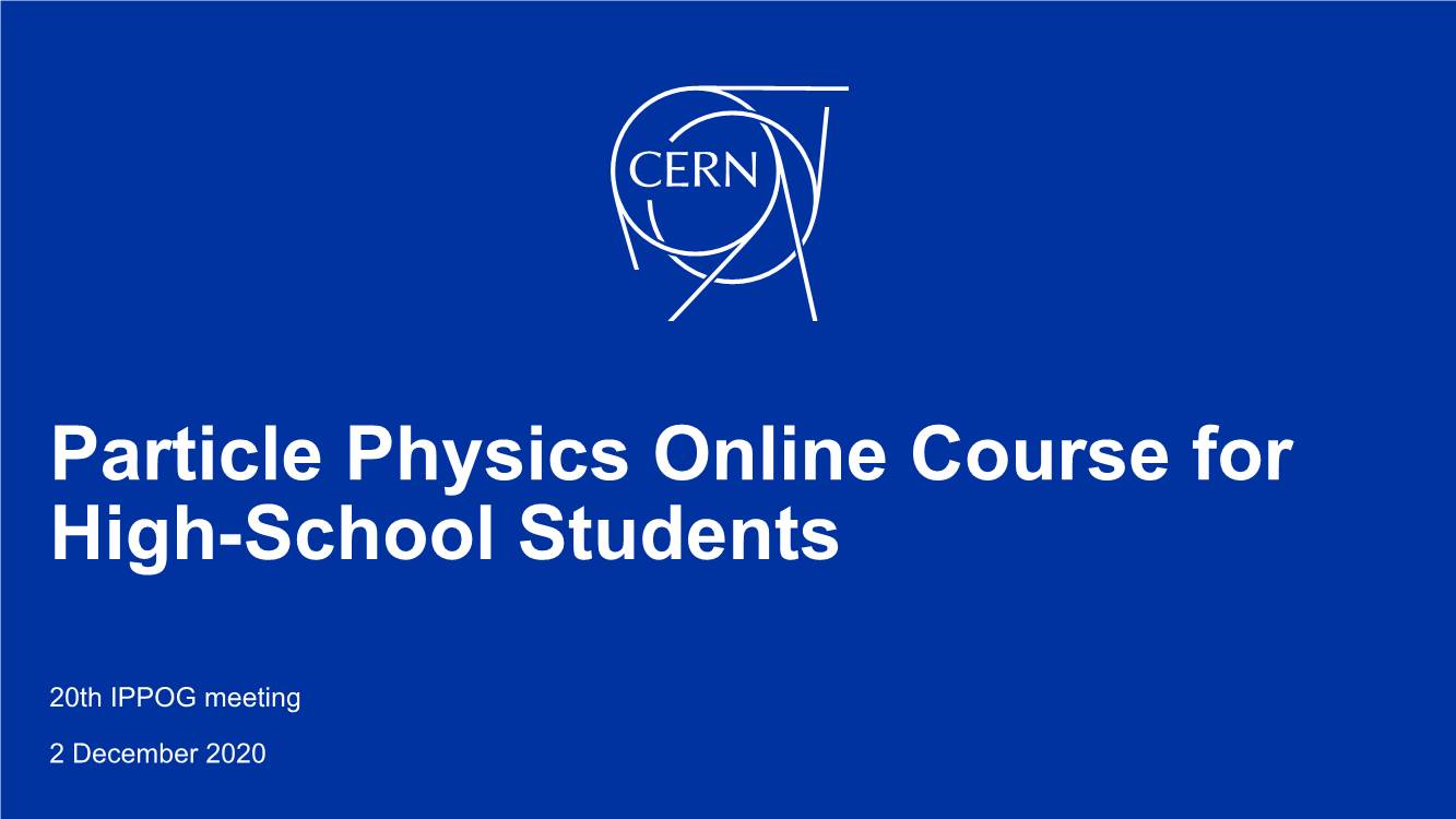 Particle Physics Online Course for High-School Students