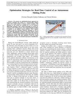 Optimization Strategies for Real-Time Control of an Autonomous Melting Probe