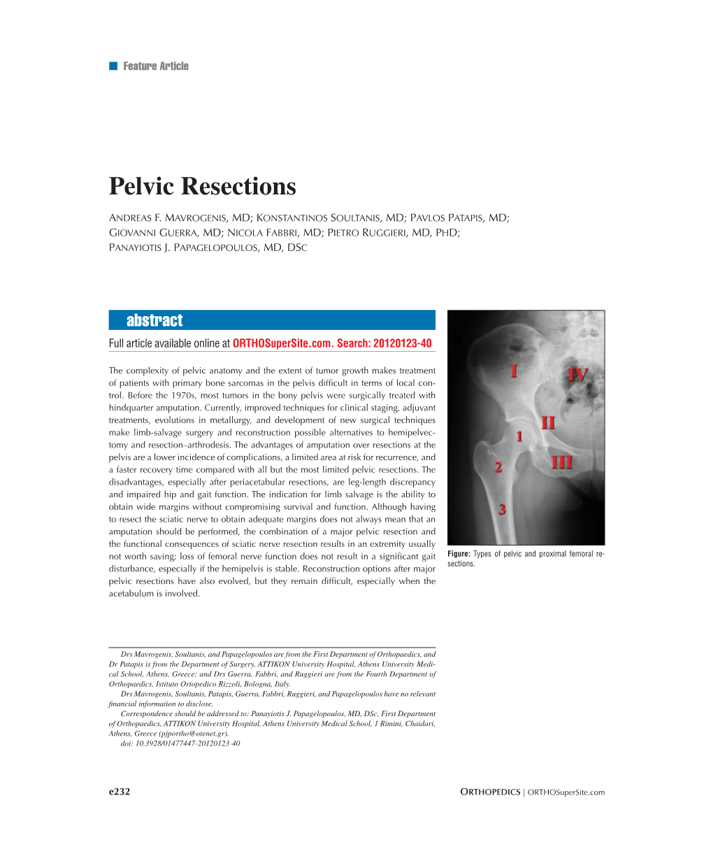 Pelvic Resections