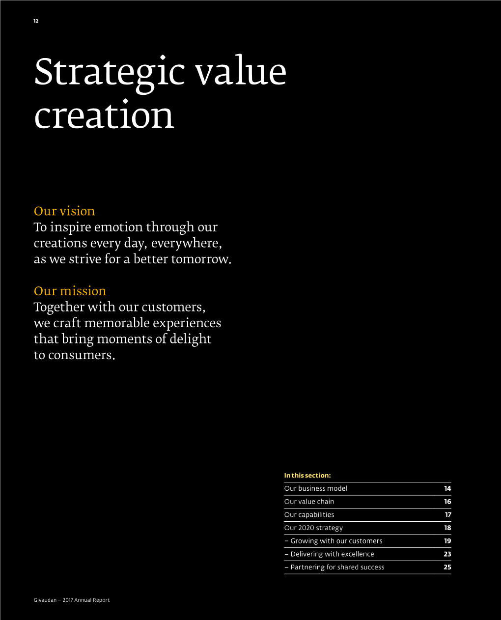 Strategic Value Creation Subtitle