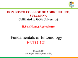 Fundamentals of Entomology ENTO-121