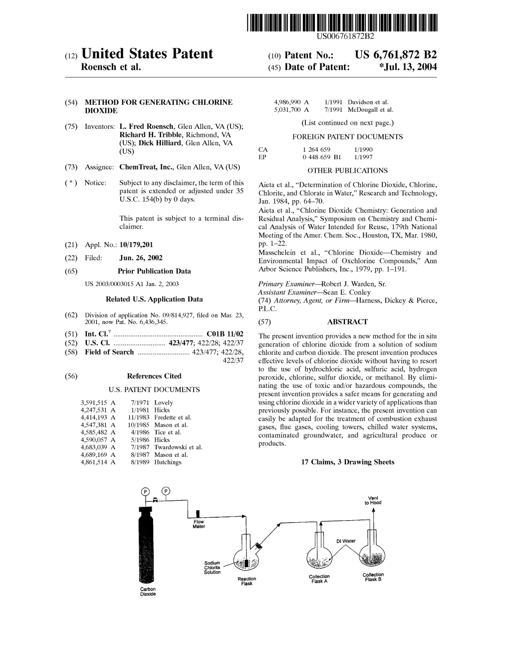 United States Patent (10) Patent N0.: US 6,761,872 B2 Roensch Et Al