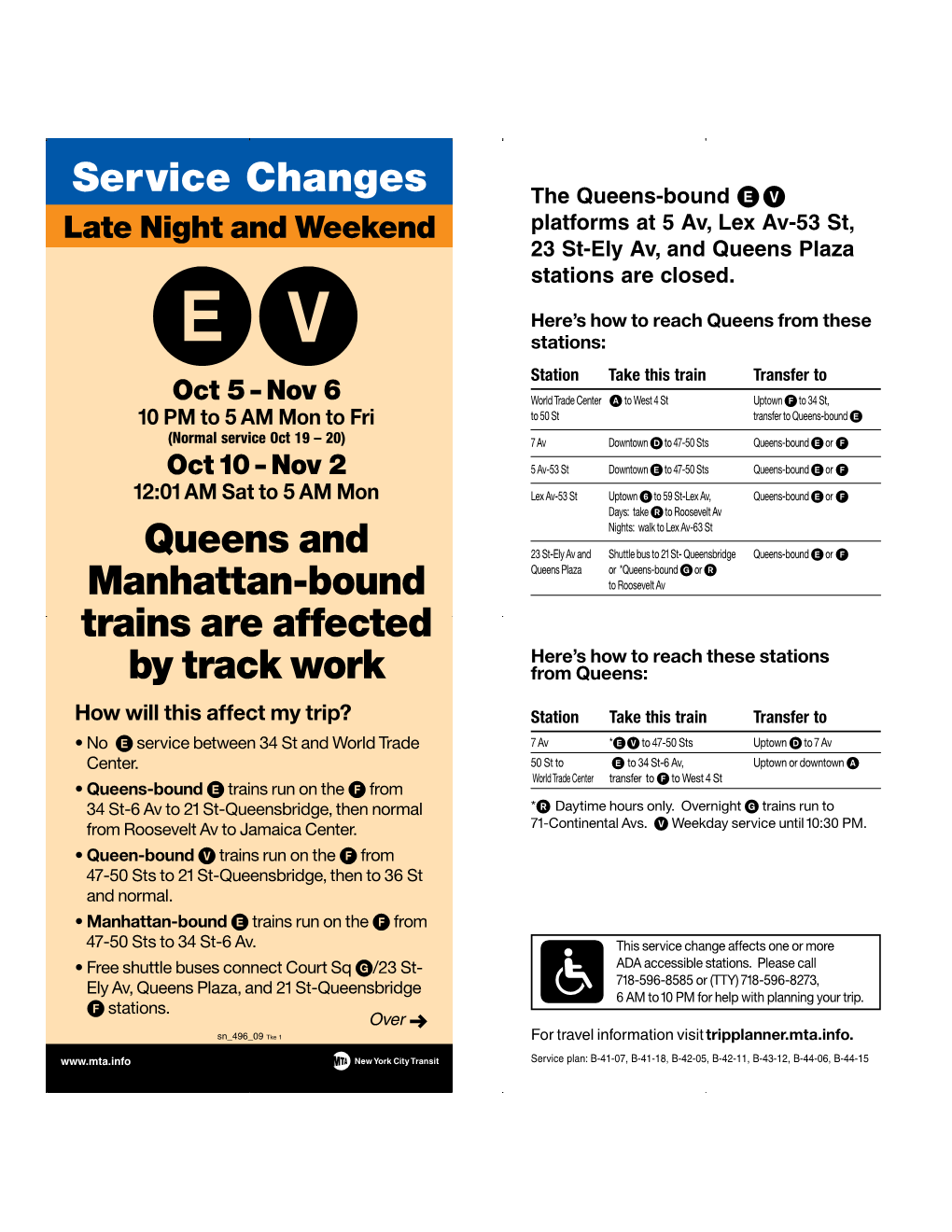 Service Changes Queens and Manhattan-Bound Trains Are