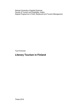 Literary Tourism in Finland