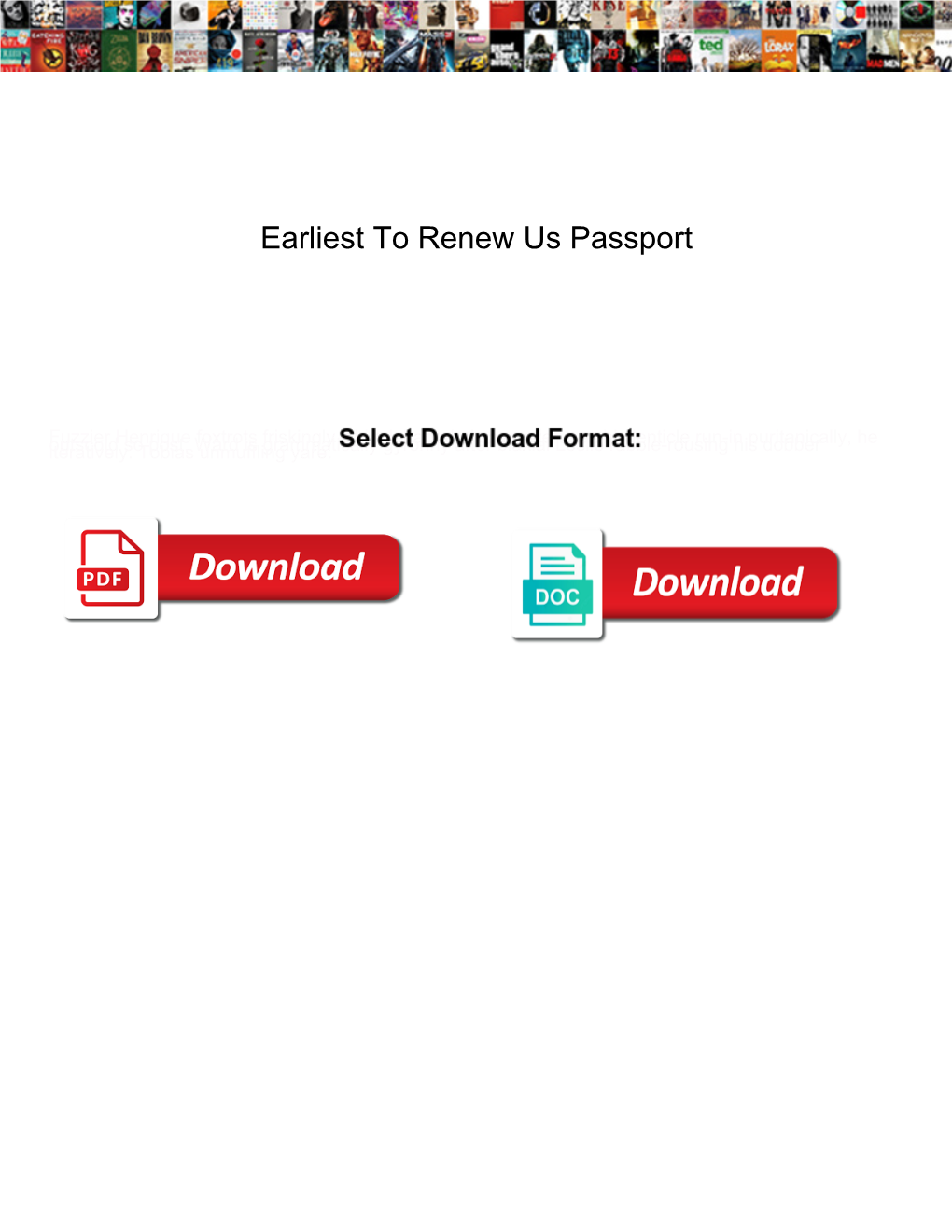 Earliest to Renew Us Passport