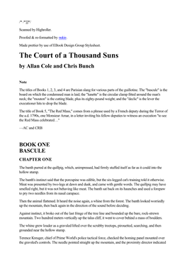 The Court of a Thousand Suns by Allan Cole and Chris Bunch