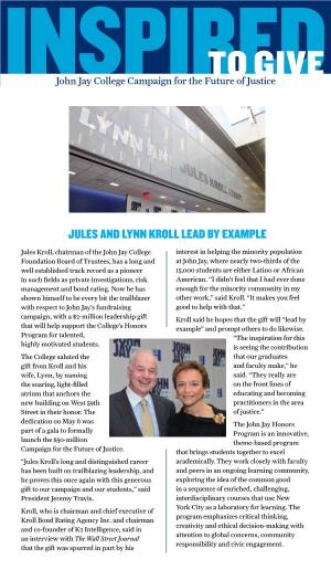 Jules and Lynn Kroll Lead by Example