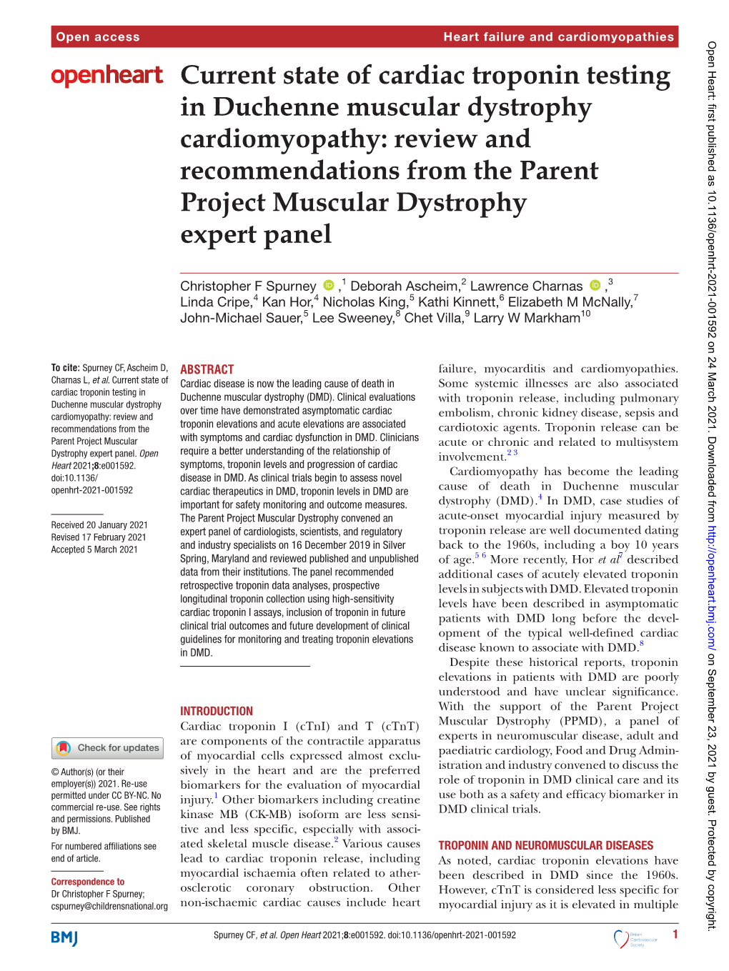 Current State of Cardiac Troponin Testing in Duchenne