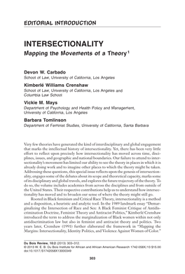 Intersectionality: Mapping the Movements of a Theory