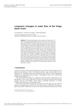 Long-Term Changes in Water Flow of the Volga Basin Rivers