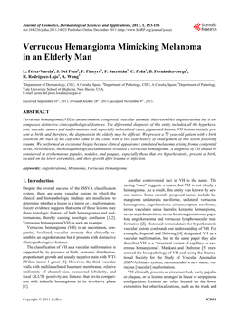 Verrucous Hemangioma Mimicking Melanoma in an Elderly Man