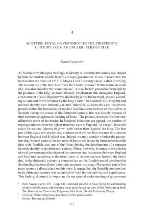 Scottish Royal Government in the Thirteenth Century from an English Perspective