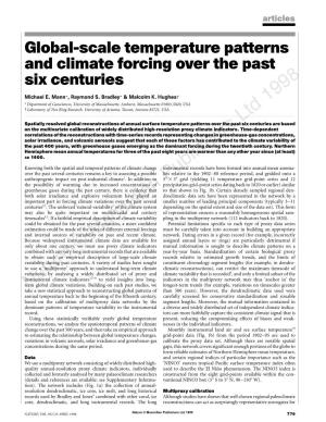 Global-Scale Temperature Patterns and Climate Forcing Over the Past Six Centuries 8