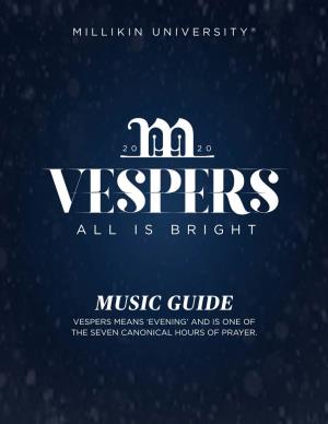 Vespers 2020 Music Guide