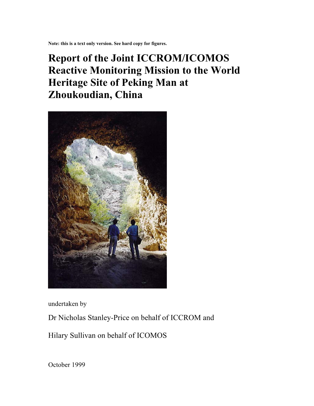 Report of the Joint ICCROM/ICOMOS Reactive Monitoring Mission to Teh