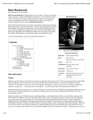 Burt Bacharach - Wikipedia, the Free Encyclopedia