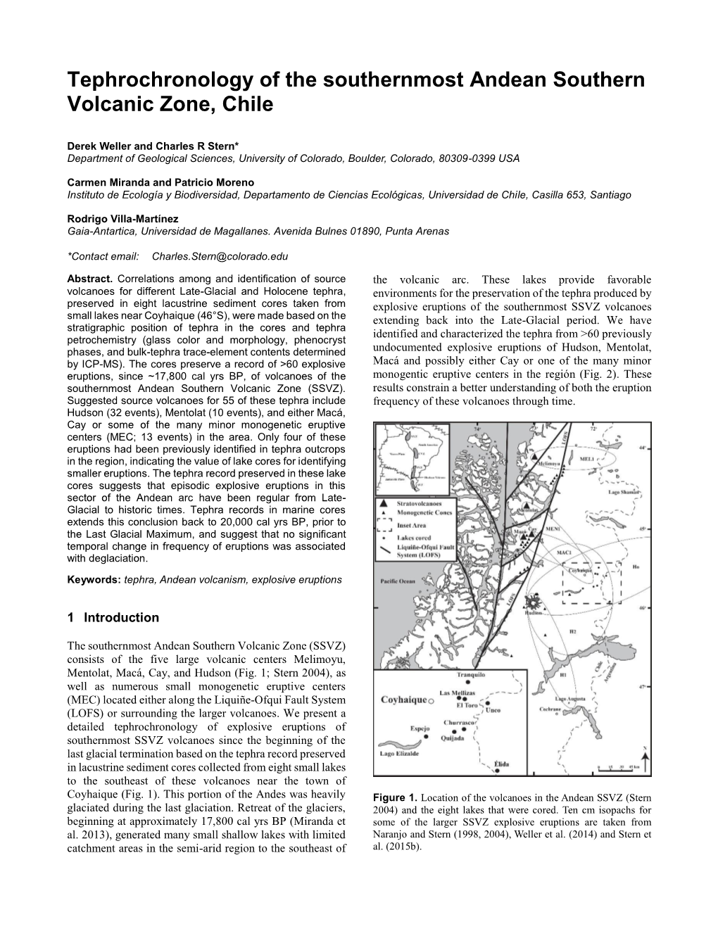 Tephrochronology of the Southernmost Andean Southern Volcanic Zone, Chile