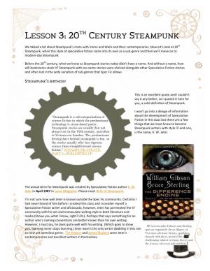 Lesson 3: 20Th Century Steampunk