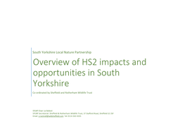 Overview of HS2 Impacts and Opportunities in South Yorkshire