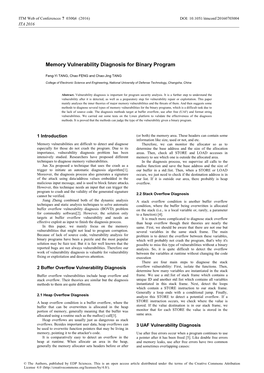 Memory Vulnerability Diagnosis for Binary Program