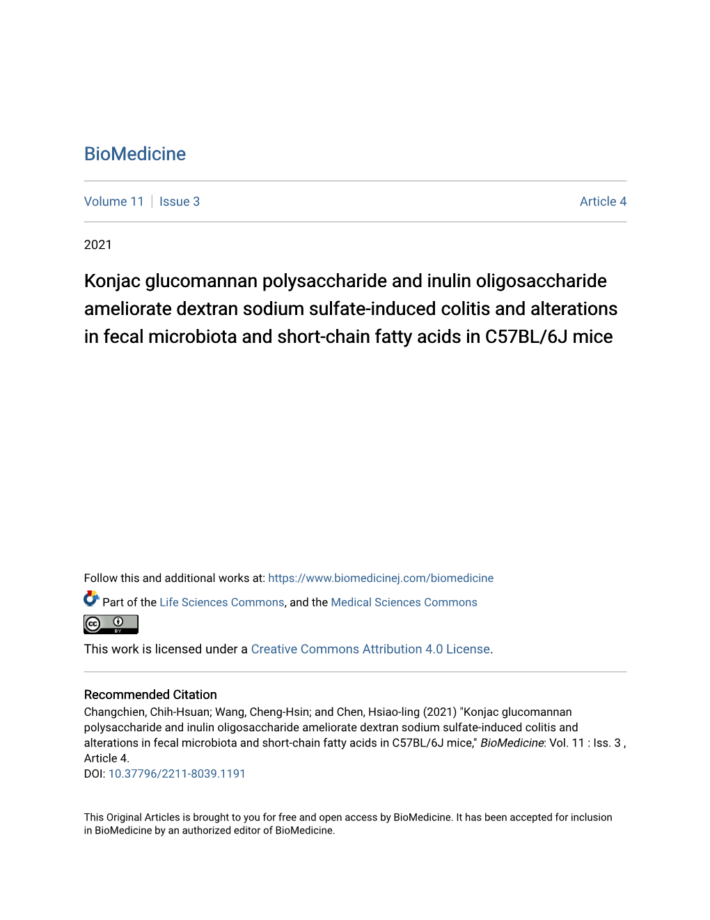 Konjac Glucomannan Polysaccharide and Inulin