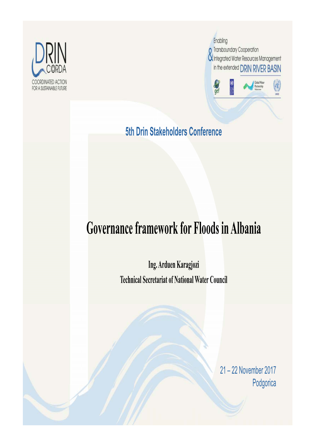 Governance Framework for Floods in Albania