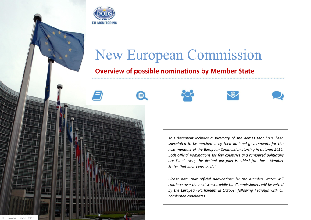 New European Commission Overview of Possible Nominations by Member State