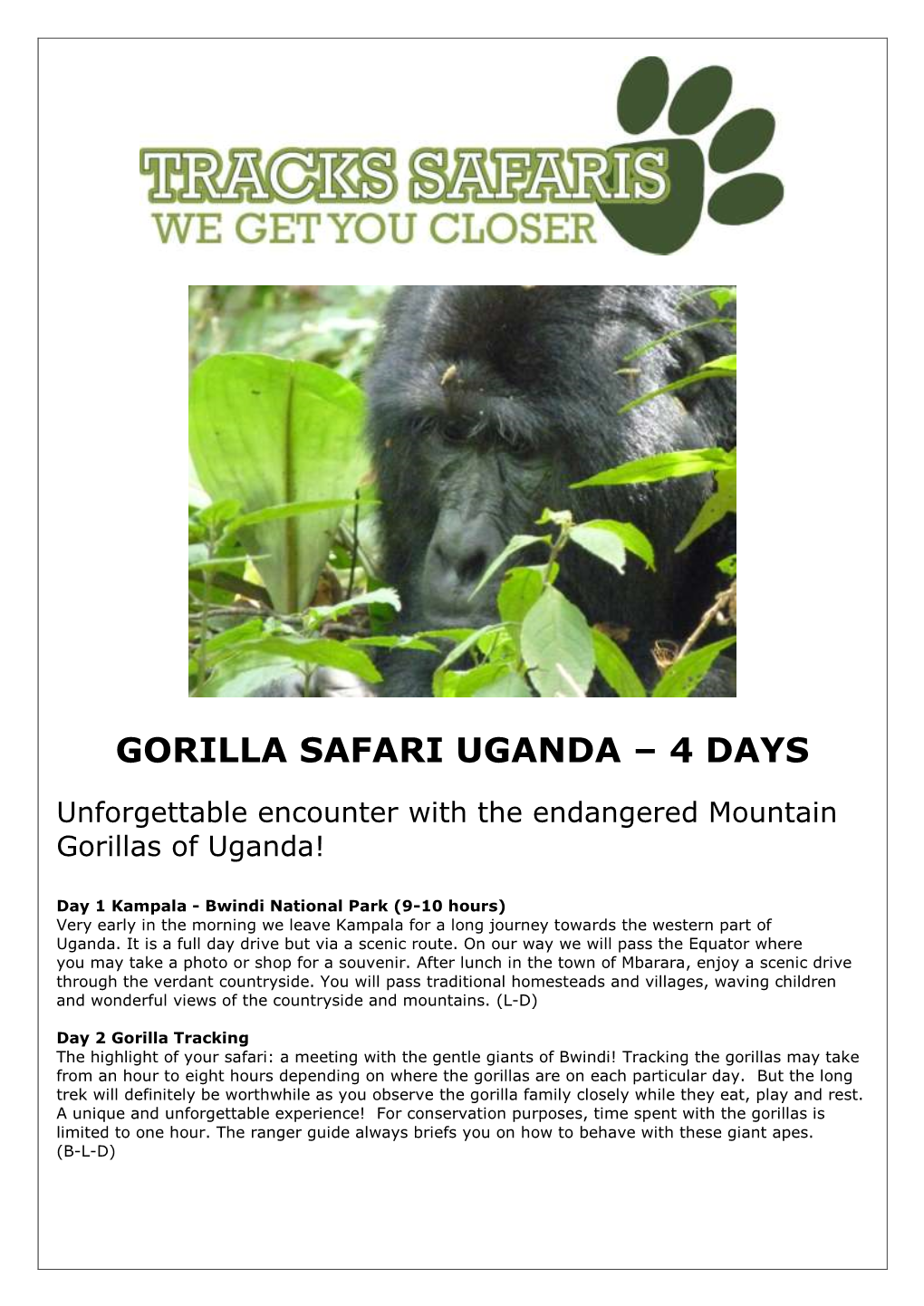 Gorilla Safari Uganda – 4 Days