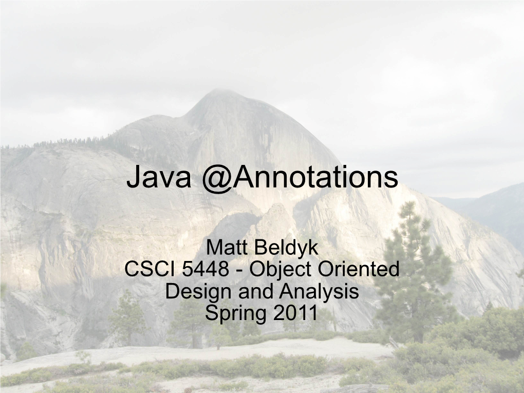 Java Annotations by Matt Beldyk