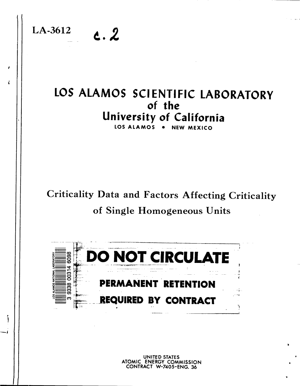 LOS ALAMOS SCIENTIFIC LABORATORY of the University of California LOS ALAMOS ● NEW MEXICO