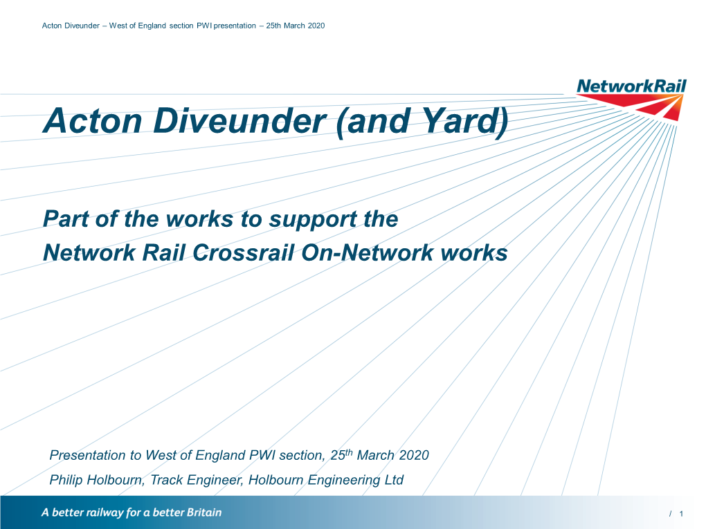 Acton Diveunder and Yard