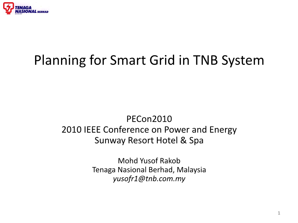 Malaysia: Roadmap for a Smart, Efficient & Reliable Grid to Meet Future Electricity Demand