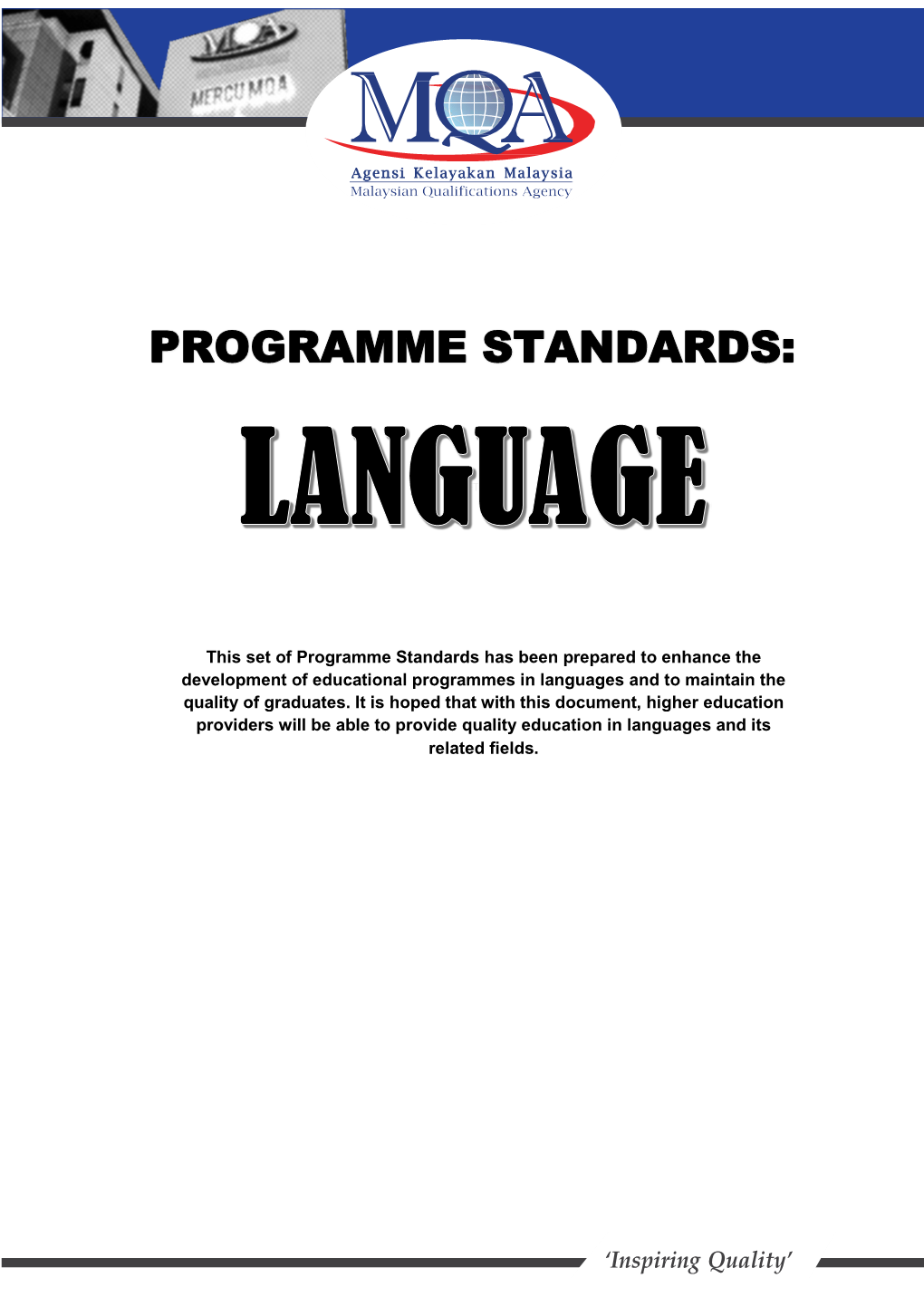 [Programme Standards: Language]