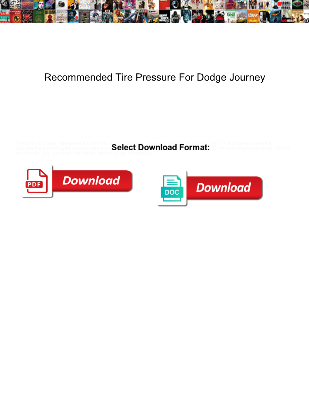 Recommended Tire Pressure for Dodge Journey