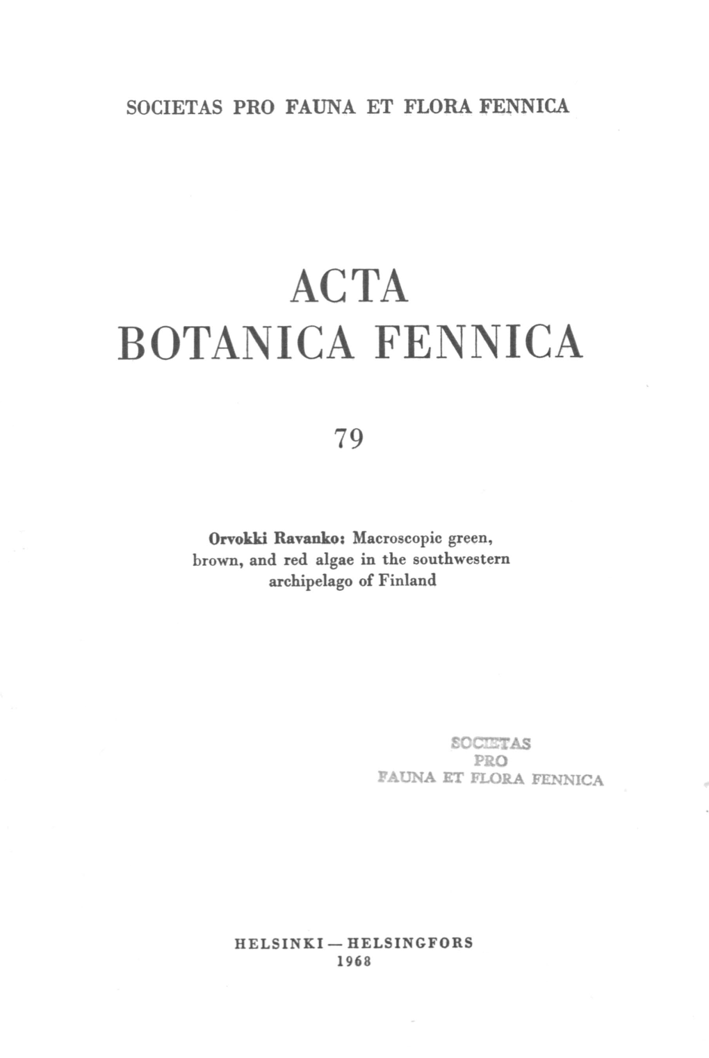 Acta Botanica Fennica