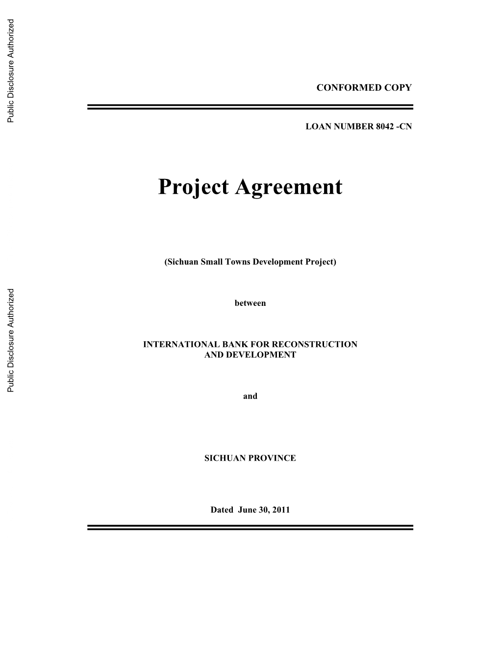 Project Agreement