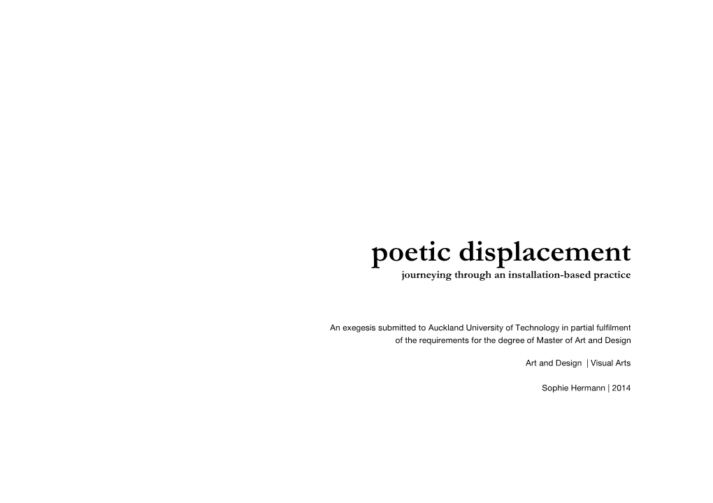 Poetic Displacement Journeying Through an Installation-Based Practice