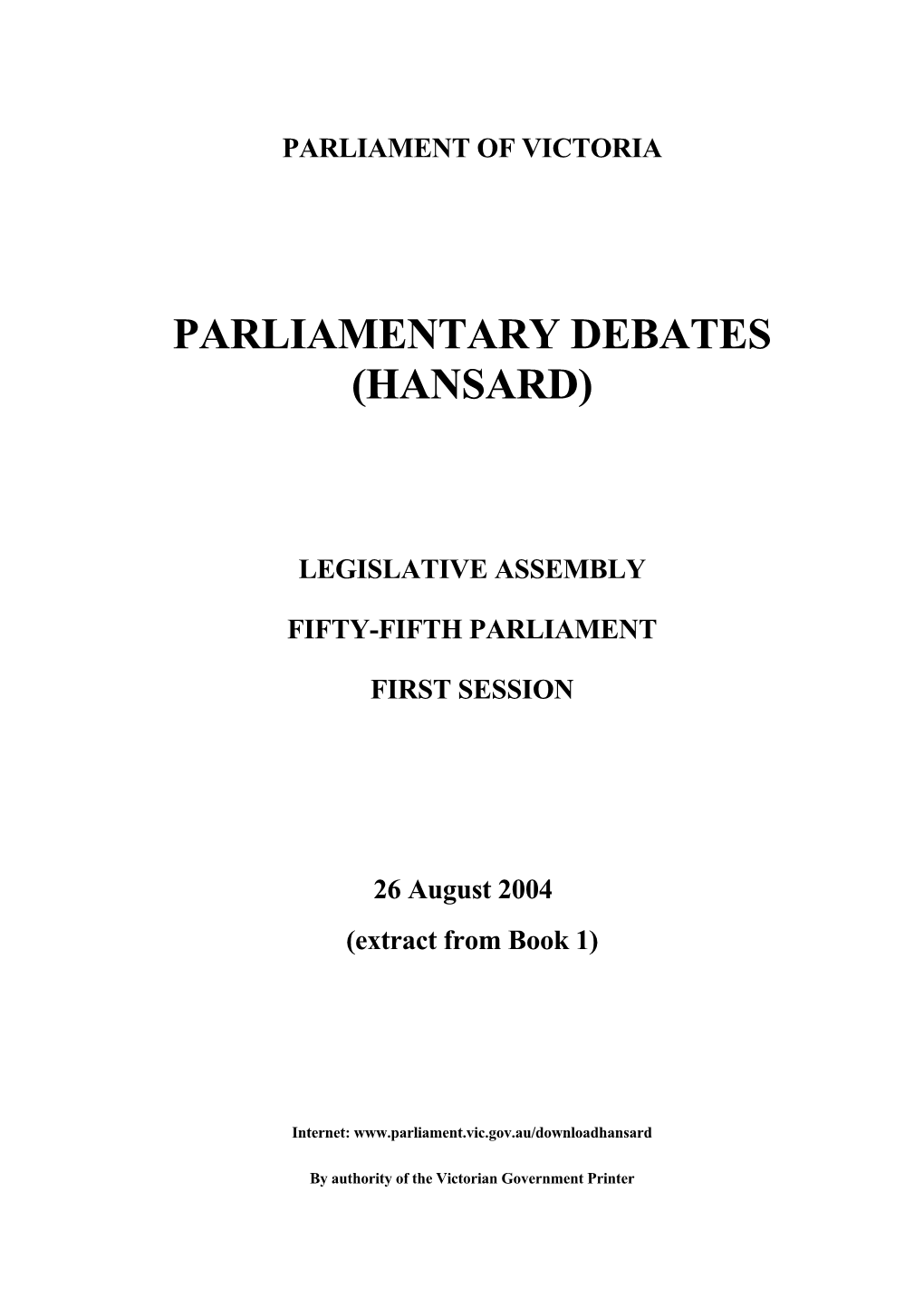 Parliamentary Debates (Hansard)