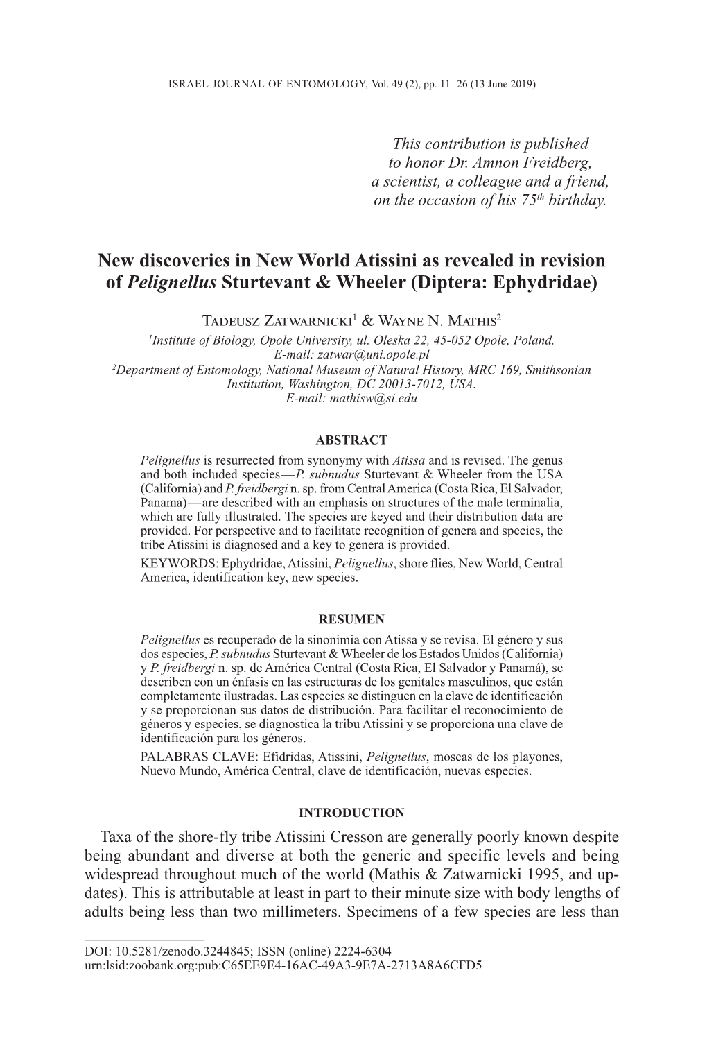 New Discoveries in New World Atissini (Diptera: Ephydridae)