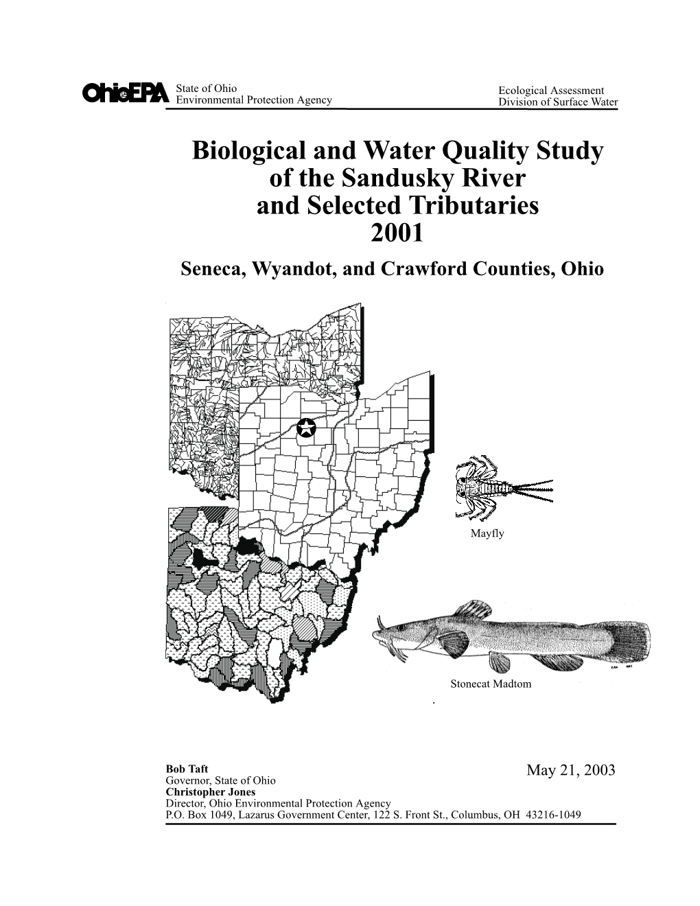 Biological and Water Quality Study of the Sandusky River and Selected Tributaries 2001 Seneca, Wyandot, and Crawford Counties, Ohio
