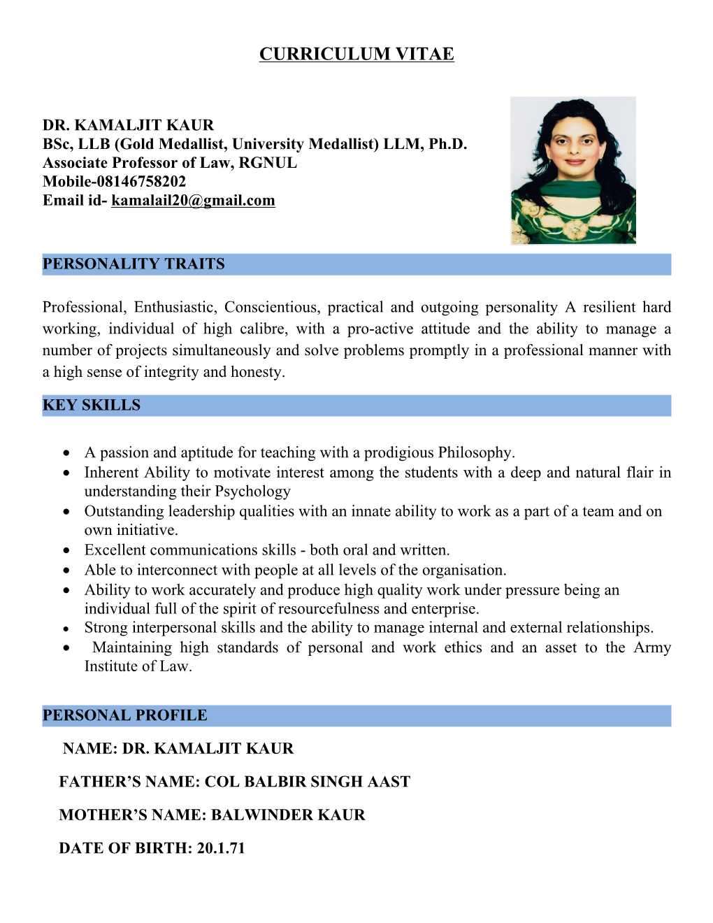 Curriculum Vitae